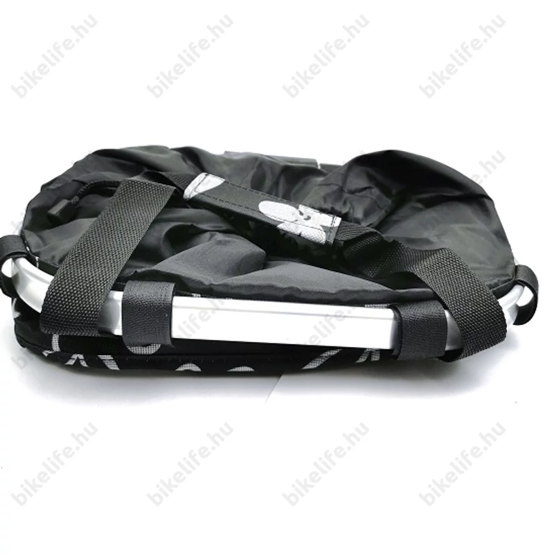 Fashion első kosár női alukeretes gyorsrögzítős 5kg-ig terhelhető fekete/virág mintás