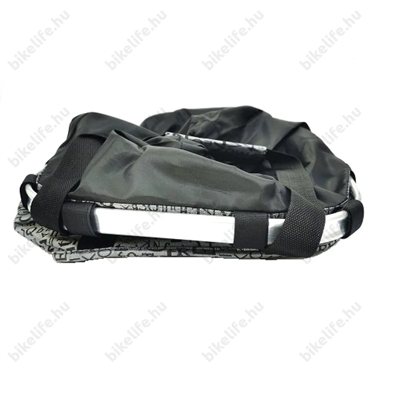 Fashion első kosár női alukeretes gyorsrögzítős 5kg-ig terhelhető szürke-betűmintás