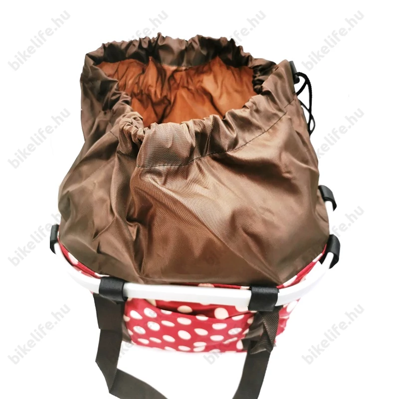 Fashion első kosár női alukeretes gyorsrögzítős 5kg-ig terhelhető pink/fehér pöttyös