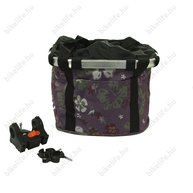 Fashion első kosár női alukeretes gyorsrögzítős 5 kg-ig terhelhető sötét lila