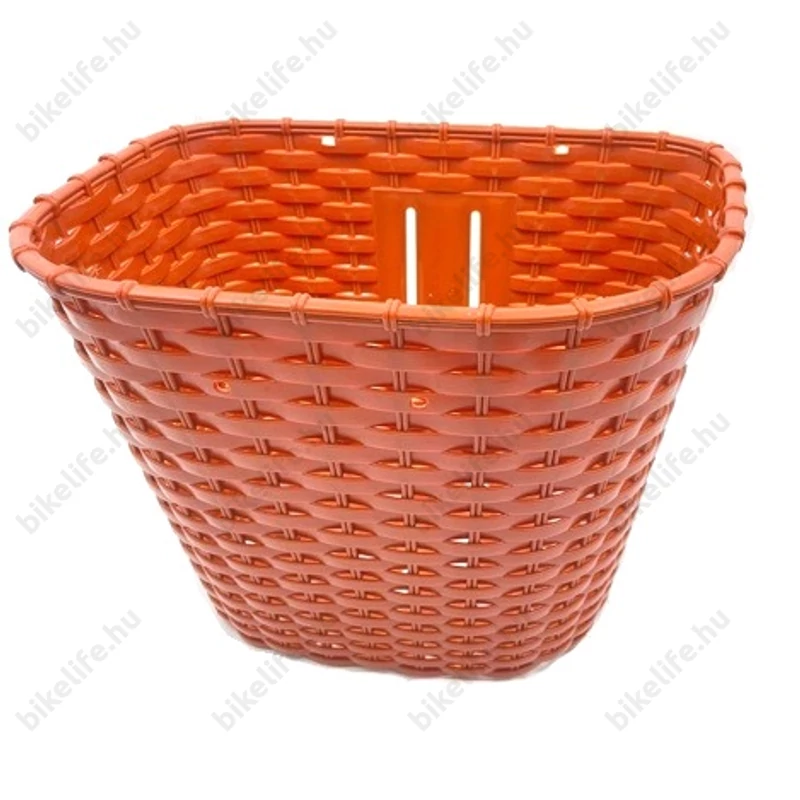 Kosár előre sűrűszövésű műanyag fix barna fedeles