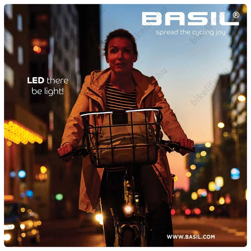 Basil Bremen Alu BE/KF Nordlich első kosár adapter nélkül, fekete, LED fénnyel