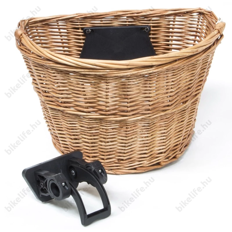 Ridepositive Natural natúr rattan kerékpáros első kosár gyorsrögzítővel