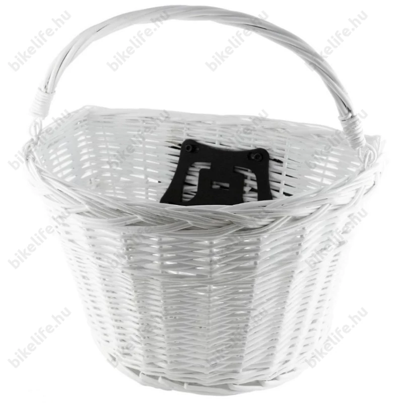Ridepositive Natural fehér rattan kerékpáros első kosár gyorsrögzítővel