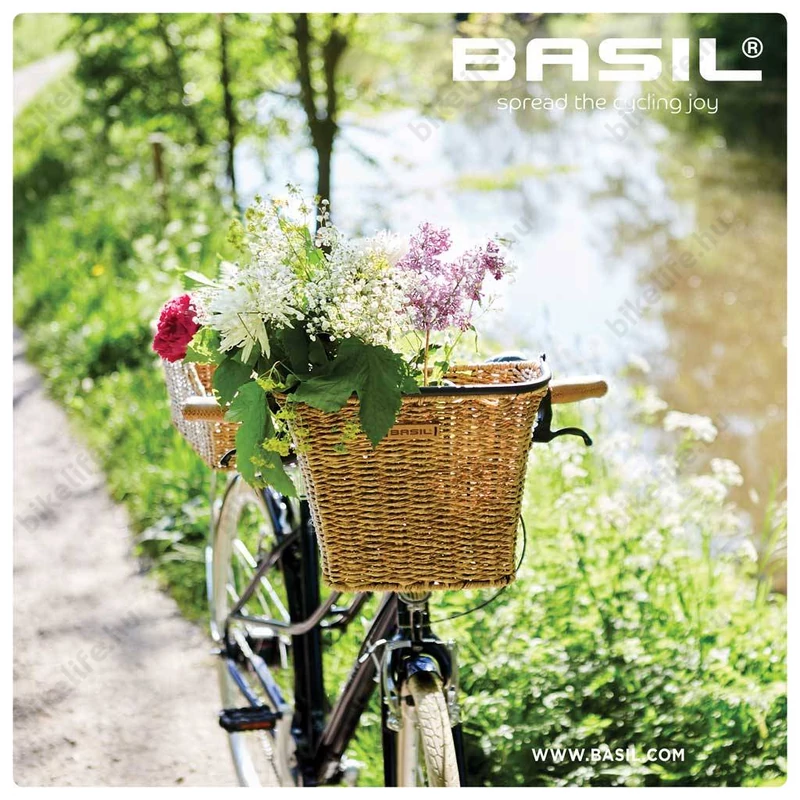 Basil Bremen Rattan Look KF első kosár acél, sűrűszövésű, KlickFix kompatibilis, adapter nélkül