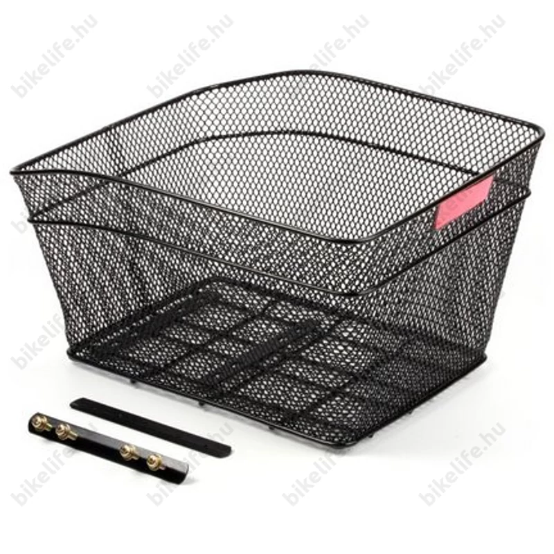 Kerékpáros hátsó kosár sűrűszövésű acél hálóból extra nagy méretű