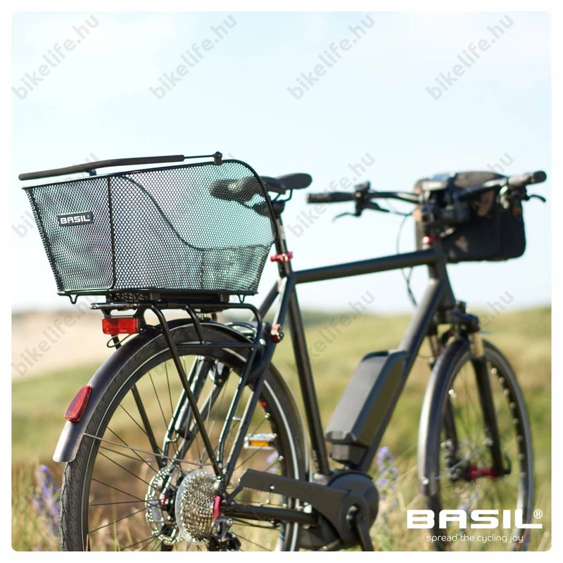 Basil Icon M hátsó kosár acél fekete extra erős
