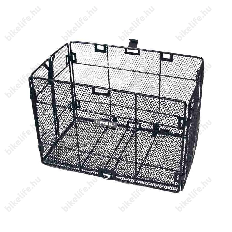 Basil Catania hátsó kosár összehajtható fekete 33x23x20cm