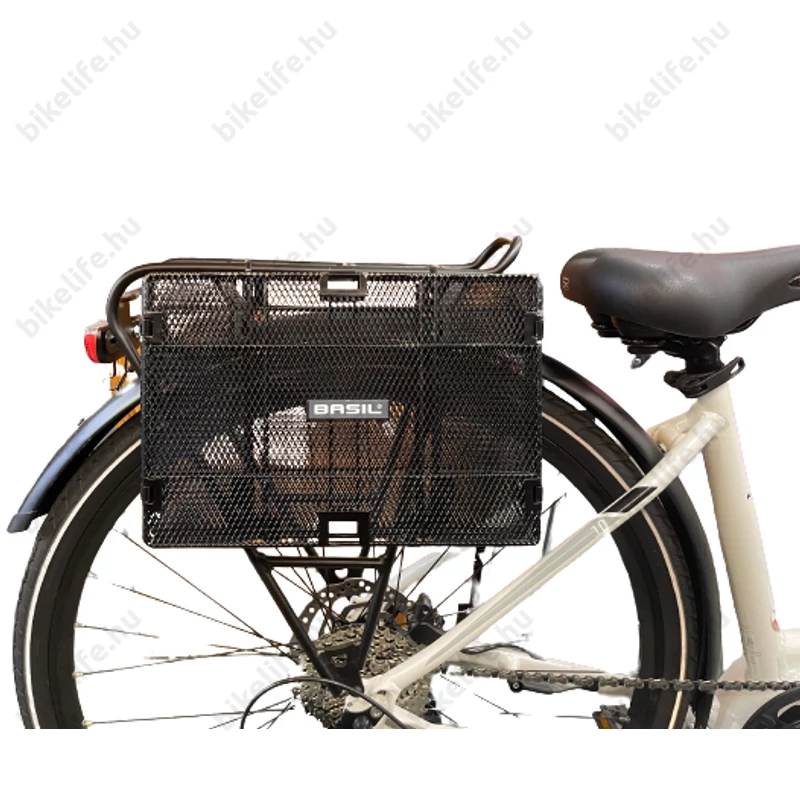 Basil Catania hátsó kosár összehajtható fekete 33x23x20cm