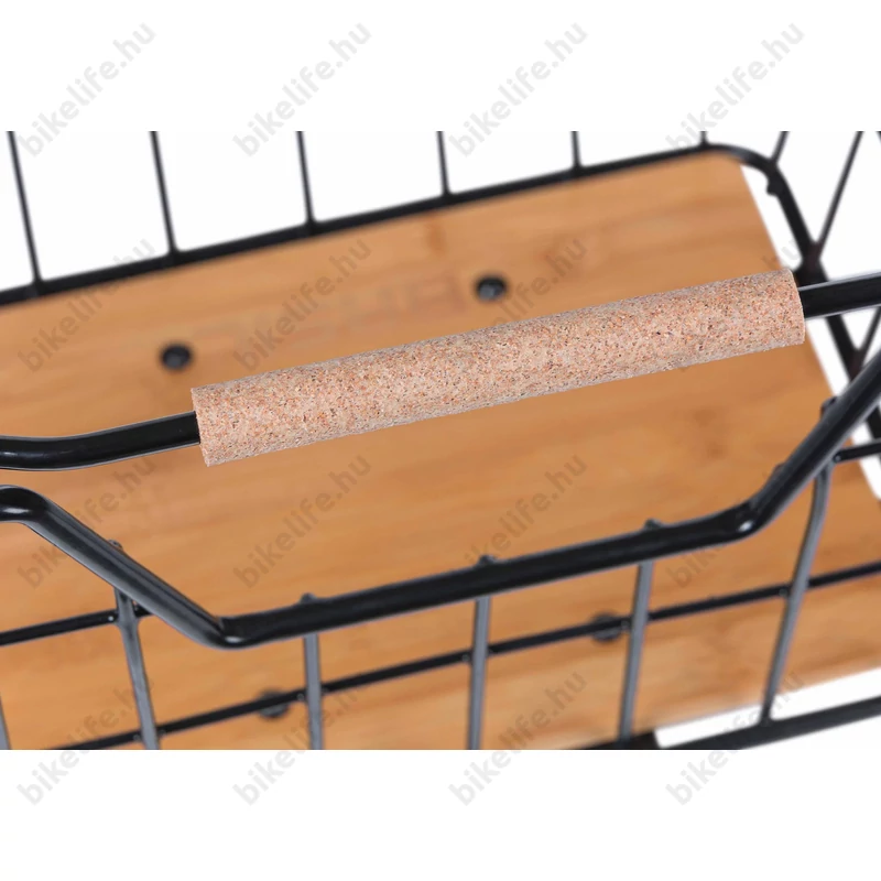 Basil Nordland MIK első vagy hátsó kosár MIK rögzítéssel, fekete váz/barna fa talp