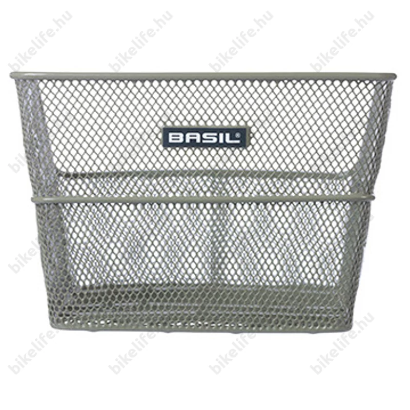 Basil Cento hátsó kosár fém, sűrűszövésű, fix rögzítés, oliva zöld