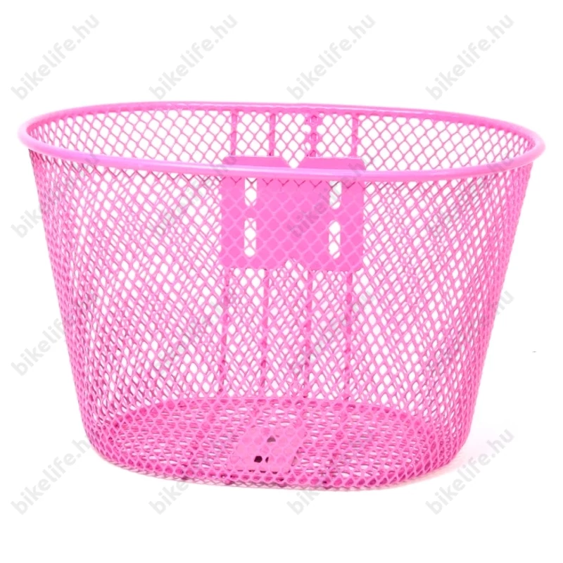 Gyerek kosár kerékpárra sűrűszövésű fém rózsaszín fix rögzítésű