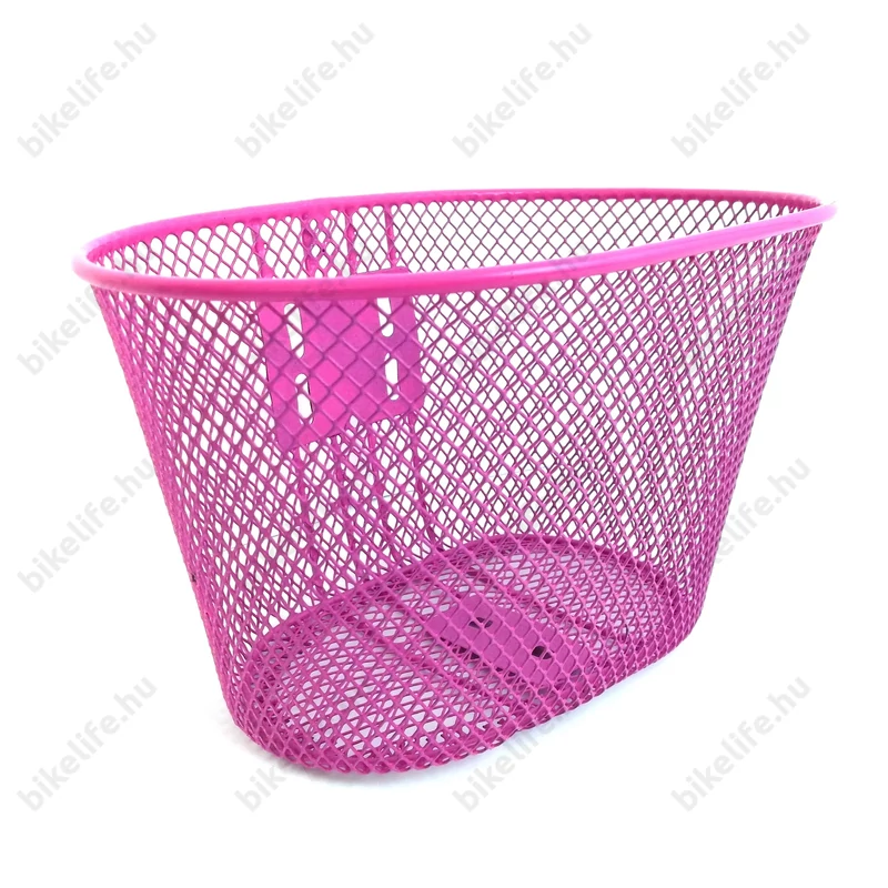 Gyerek kosár kerékpárra sűrűszövésű fém rózsaszín fix rögzítésű