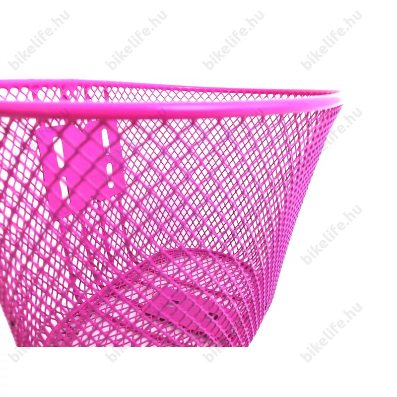 Gyerek kosár kerékpárra sűrűszövésű fém rózsaszín fix rögzítésű