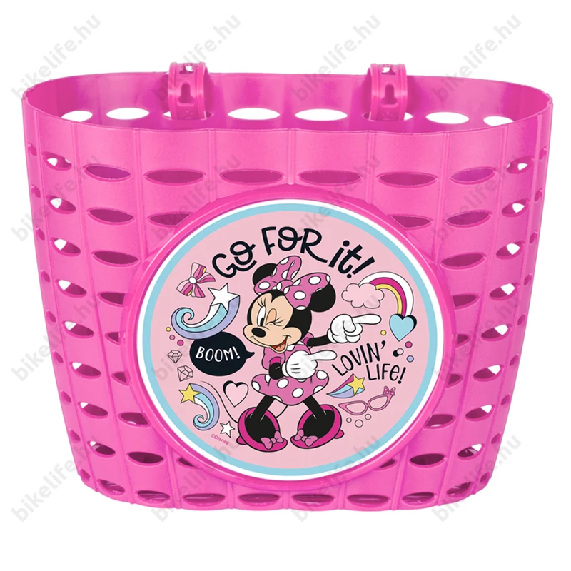Disney Minnie2 gyerek kosár kerékpárra rózsaszín