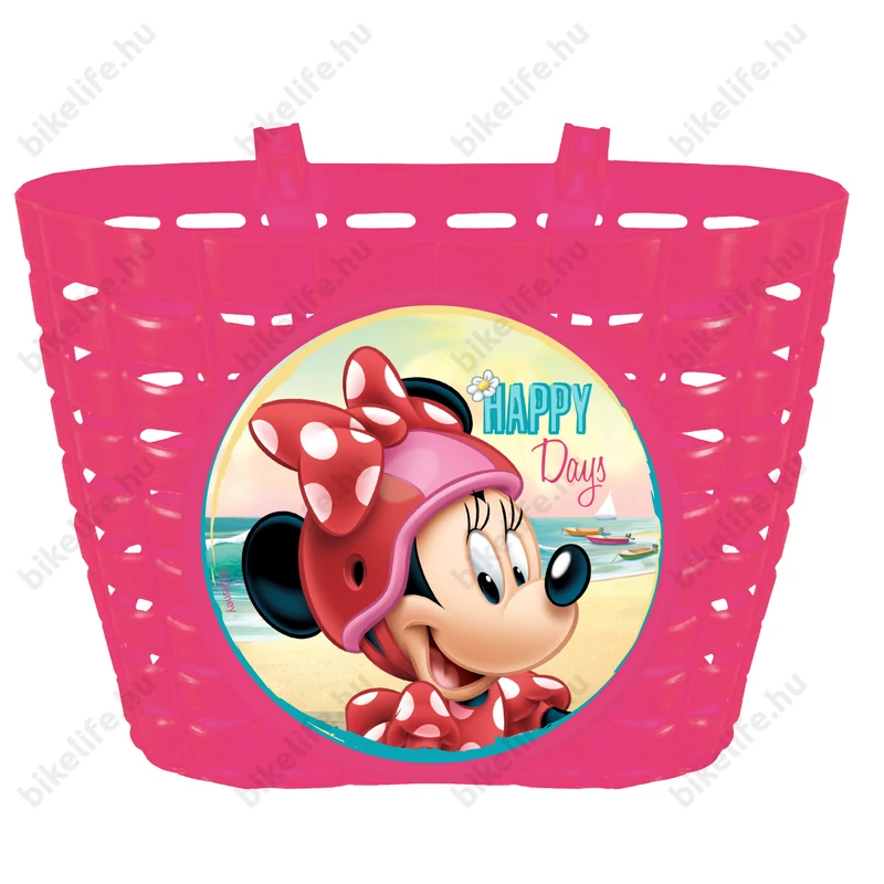Disney Minnie gyerek kosár kerékpárra rózsaszín
