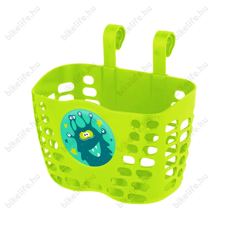 Kellys Buddy gyerek kosár műanyag, akasztós, neon, szörnyes