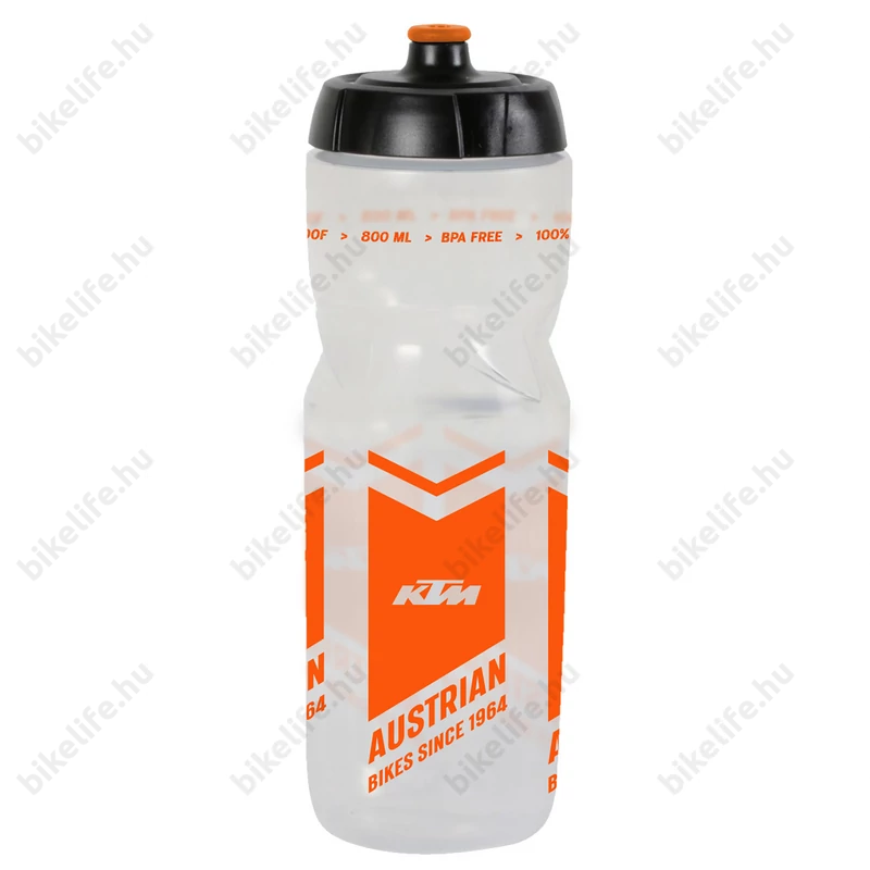 KTM kulacs 0,8L, átlátszó, narancs KTM logóval