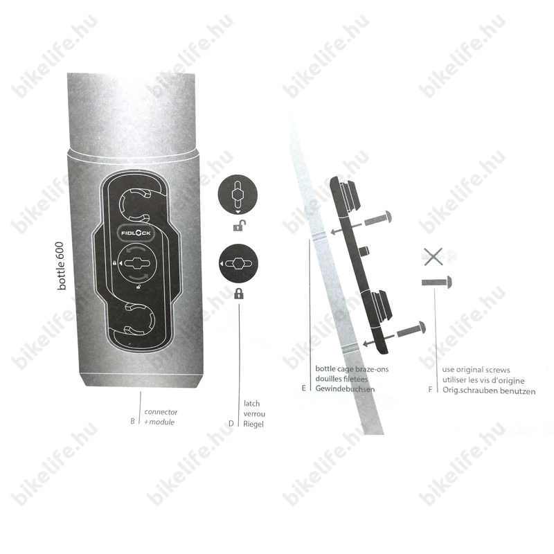 KTM Fidlock Kulacs+tartó extra erős mágneses rögzítéssel automata szeleppel 600ml szürke