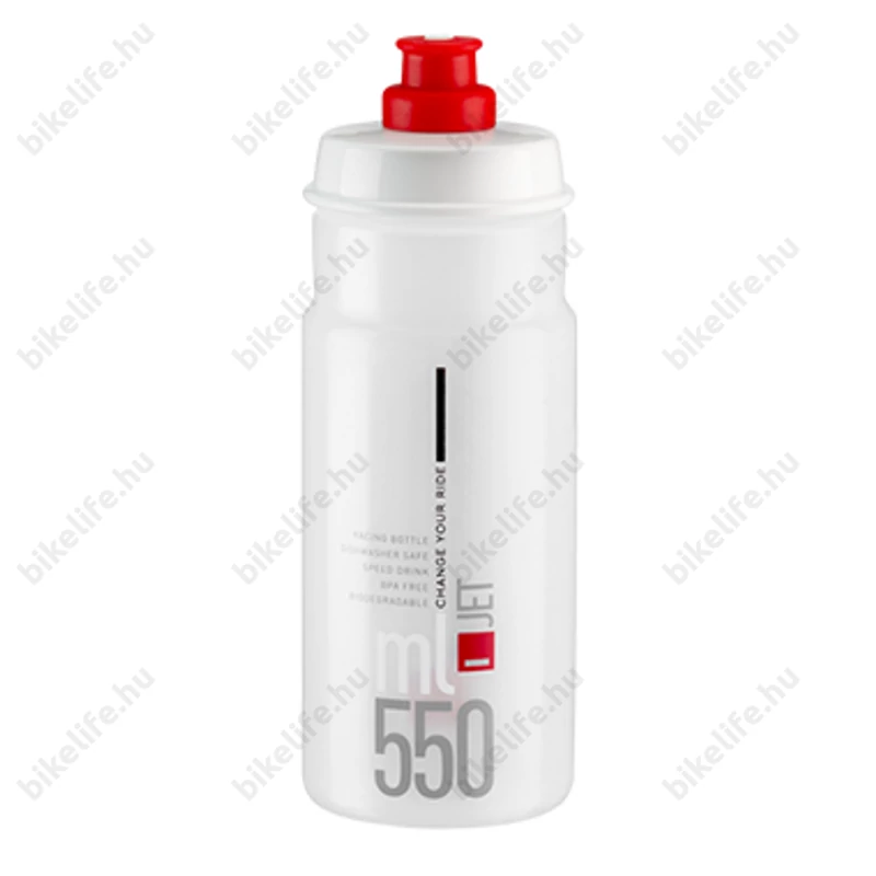 Elite Jet Clear átlátszó biológiailag lebomló kerékpáros sport kulacs 550ml