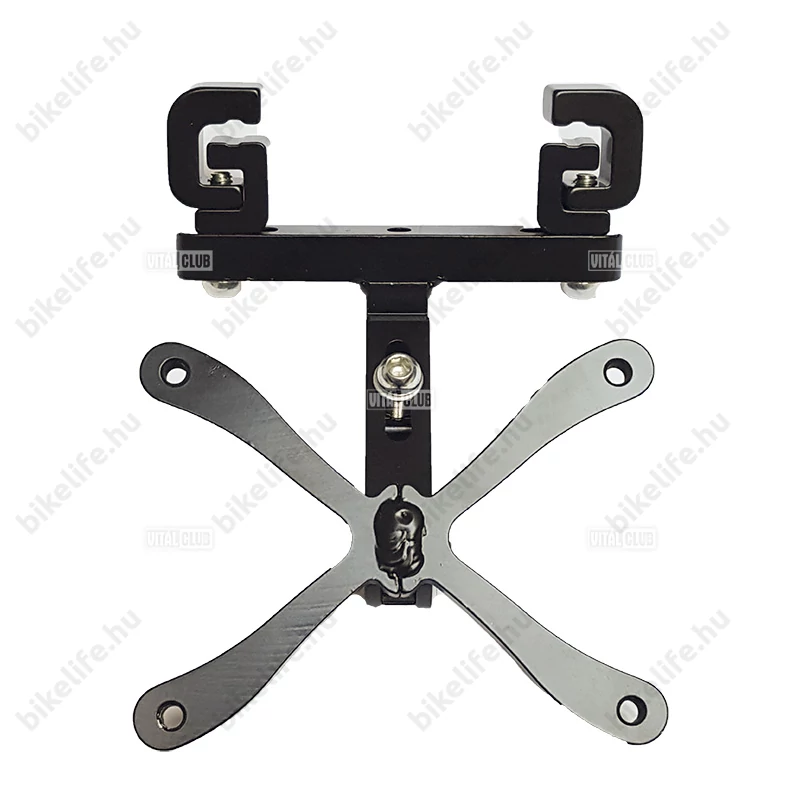 Tranz-X kulacstartó adapter nyereg mögé, két kulacstartót fogad, forgácsolt alumínium, fekete