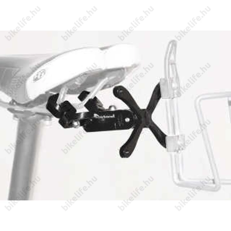 Tranz-X kulacstartó adapter nyereg mögé, két kulacstartót fogad, forgácsolt alumínium, fekete