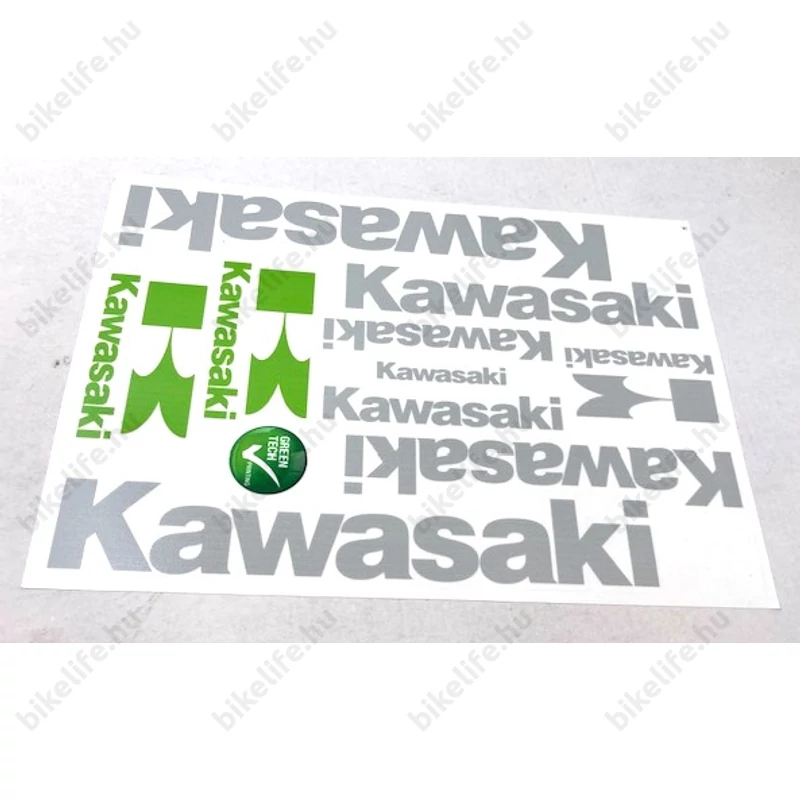 Kawasaki matrica garnitúra 35x25cm zöld vagy ezüst