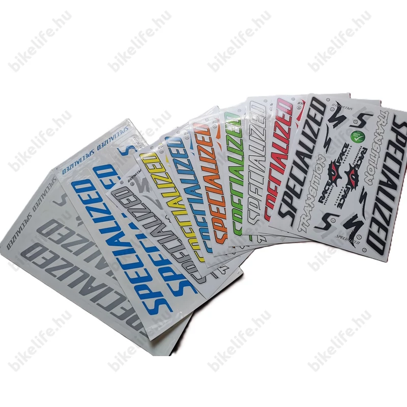 Specialized matrica garnitúra műgyantás bevonnattal 35x16cm és 25x17 cm ívek választható színekben
