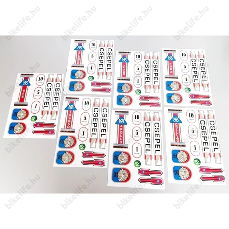 Csepel Tacskó retro műgyantás matrica garnitúra 25x17cm