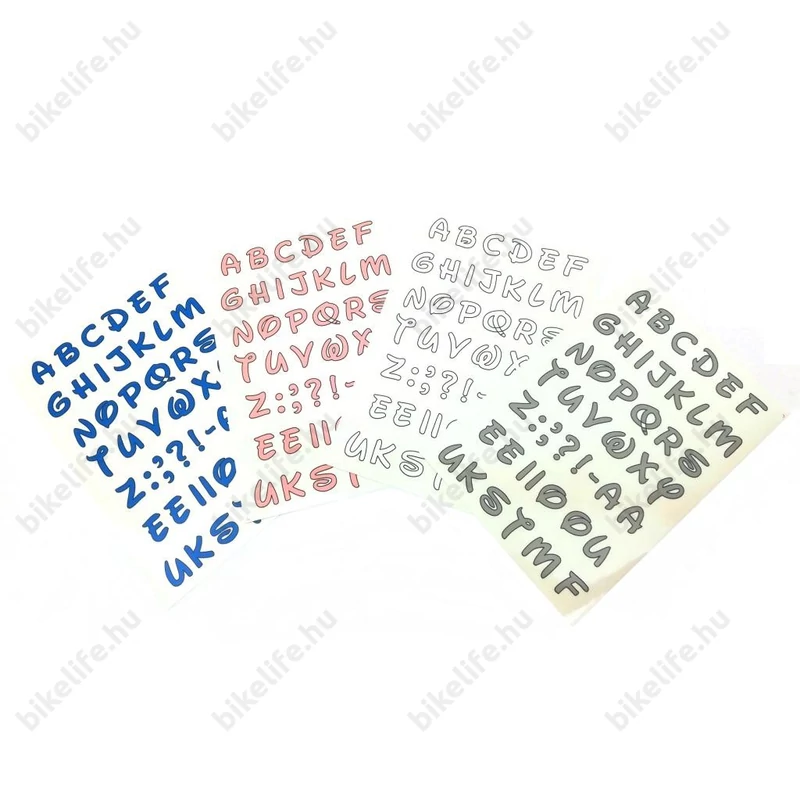 Színes betűs matrica garnitúra műgyantás 25x17cm