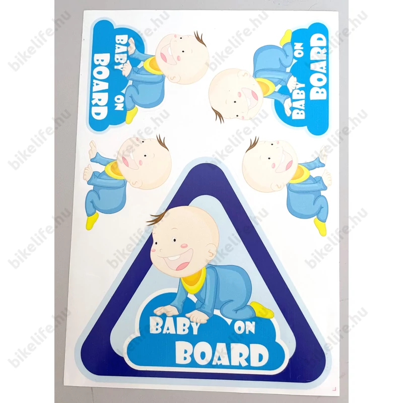 Baby On Board matrica garnitúra műgyantás autóra, motorra vagy kerékpárra