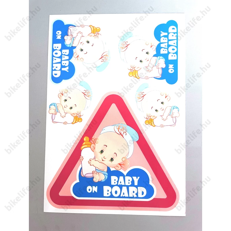 Baby On Board matrica garnitúra műgyantás autóra, motorra vagy kerékpárra