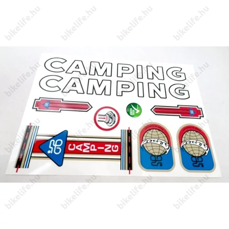 Csepel Camping retro matrica garnitúra műgyantás 25x17cm