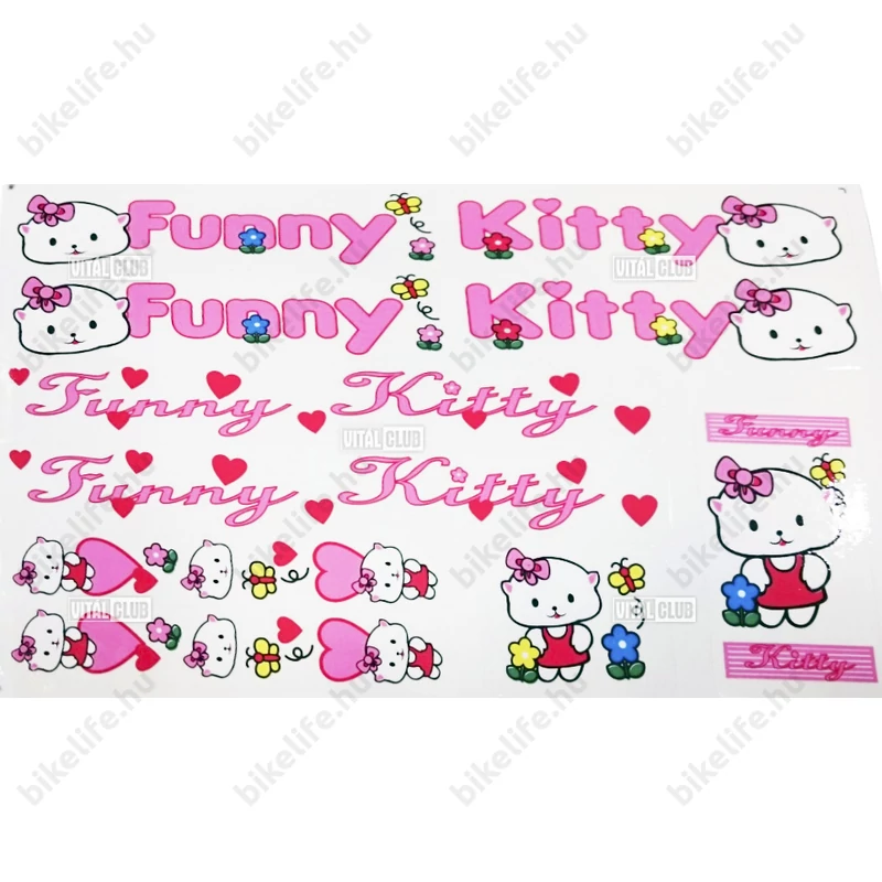 Funny Kitty matrica garnitúra műgyantás 25x17cm