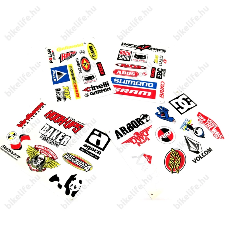 Vegyes márkás matrica garnitúra műgyantás  2 féle    25x17cm