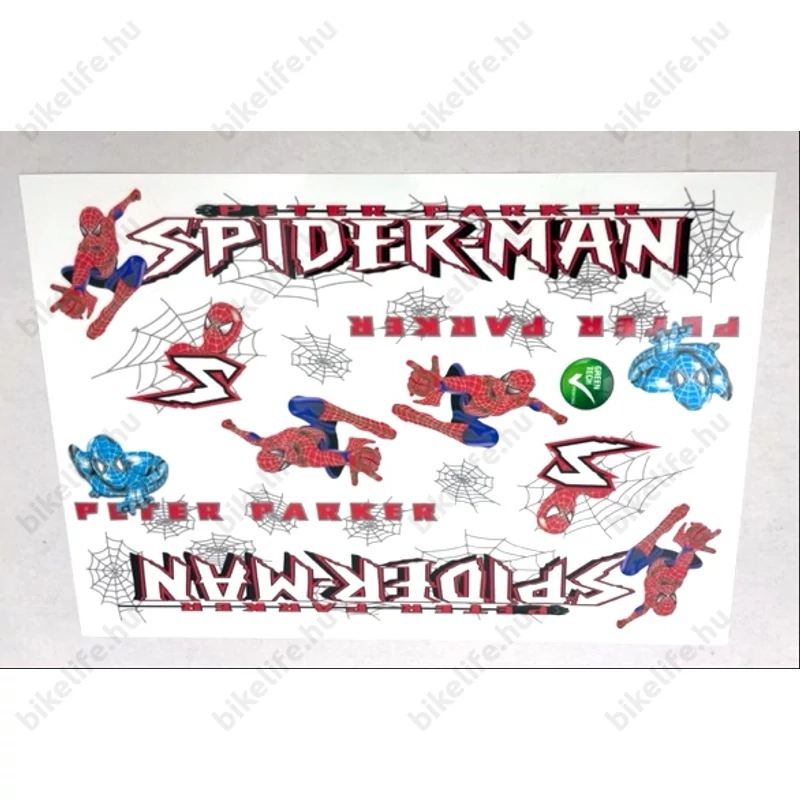 SpiderMan matrica garnitúra műgyantás 25x17cm 2féle színben kapható