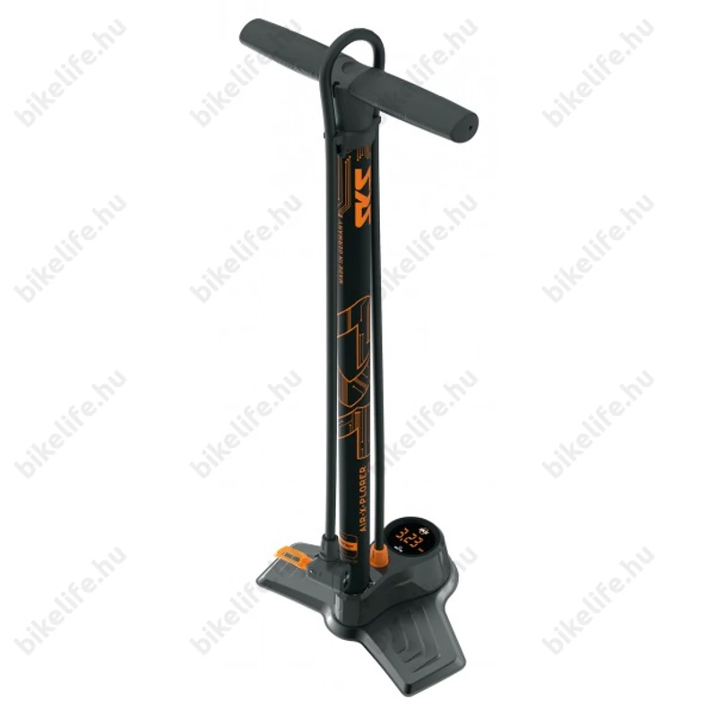 SKS Air-X-Plorer DIGI 10.0 műhelypumpa univerzális fej, digitális nyomásmérő, 10bar, fekete