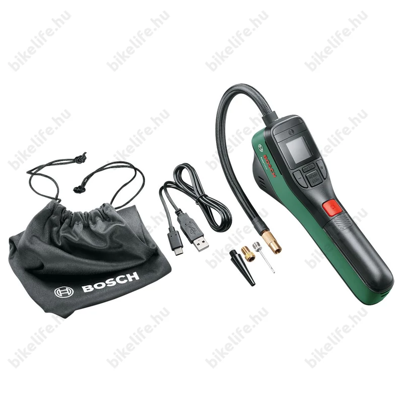 Bosch EasyPump akkumulátoros kerékpárpumpa 10 Bar nyomásig minden szeleptípushoz továbbá matrachoz és labdához