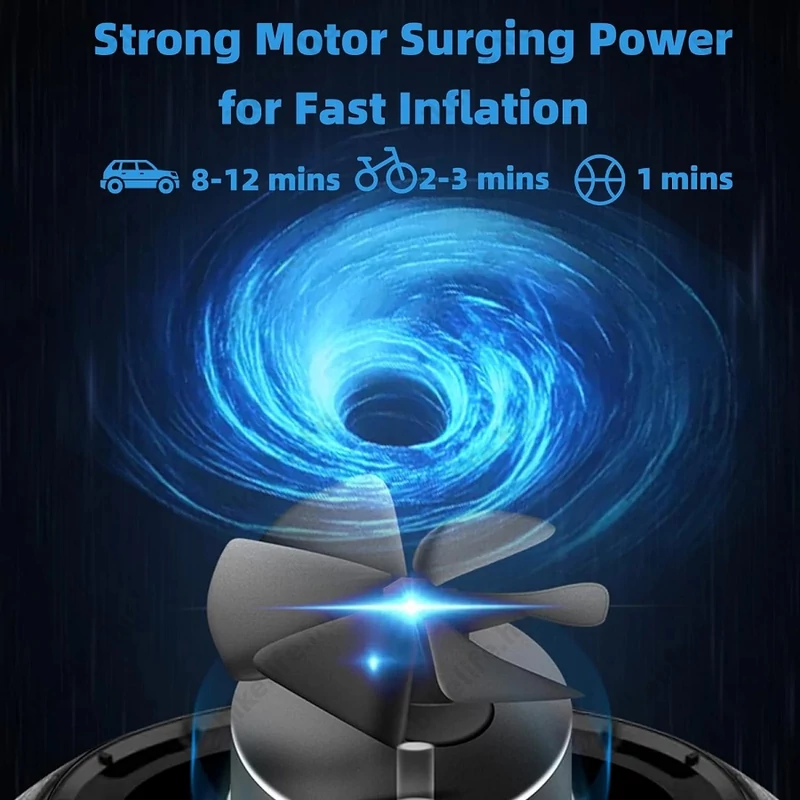 Akkumulátoros kerékpárpumpa Rockbros 10 Bar nyomásig minden szeleptípushoz továbbá matrachoz és labdához