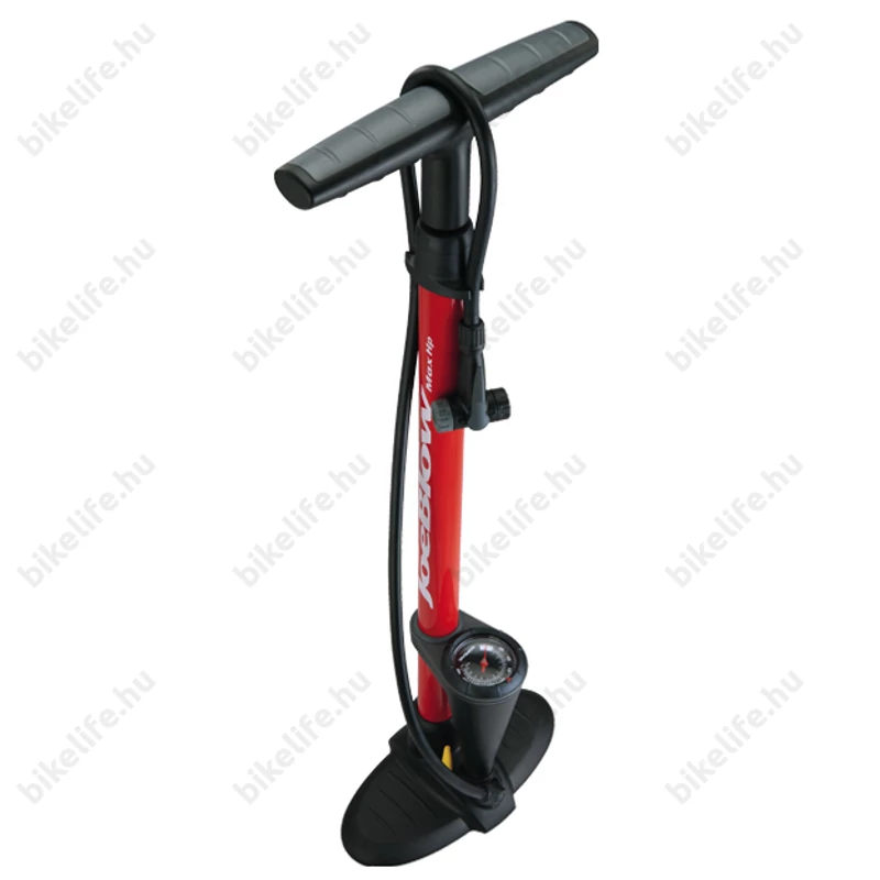 Pumpa műhely Topeak JoeBlow Max HP 11bar nyomás, TwinHead univezális fej, nyomásmérő, piros
