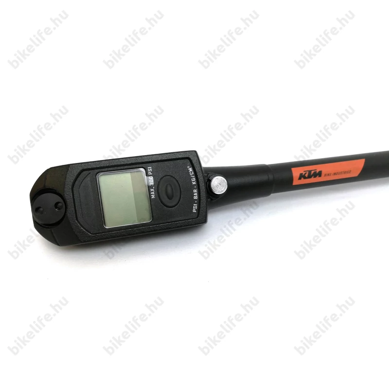 Teleszkóp pumpa KTM 21bar/300PSI, digitális kijelző, fekete