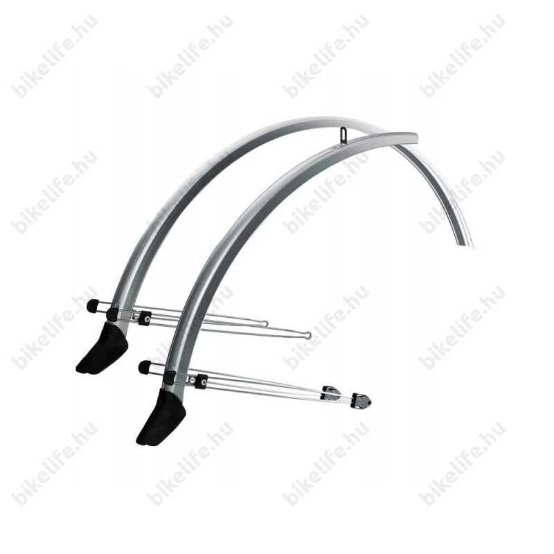 MTB sárvédő SKS Commuter ATB aluplasztik ezüst 60mm széles fém rögzítőelemekkel