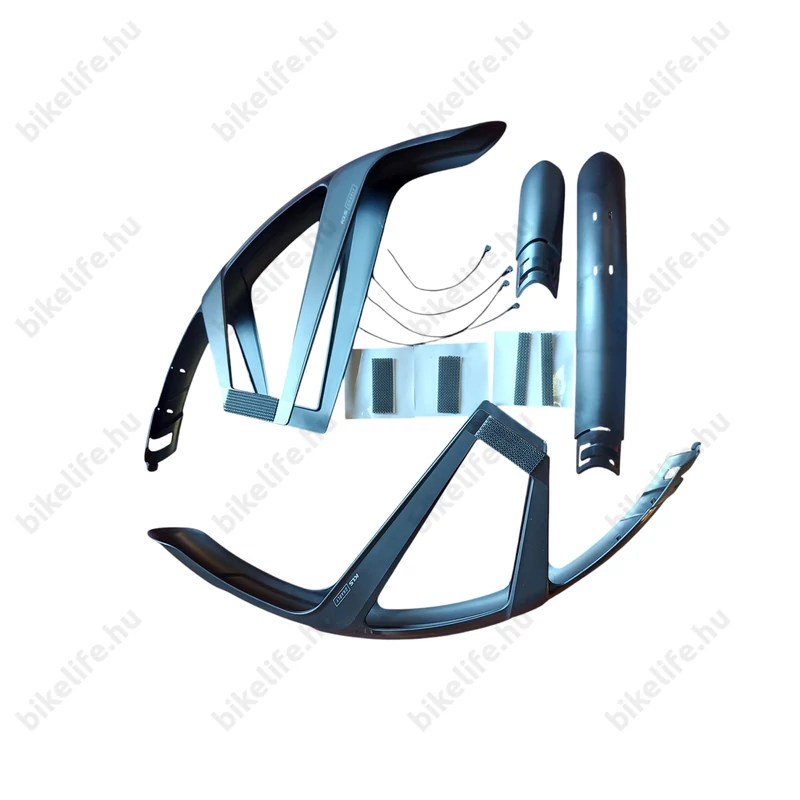 Gravel sárvédő Kellys Gnarly tépőzáras pántokkal toldható fekete színben