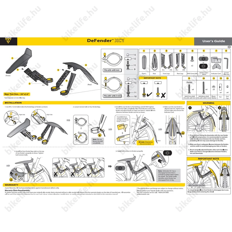 Sárvédő teleszkópra Topeak XC1 26-29