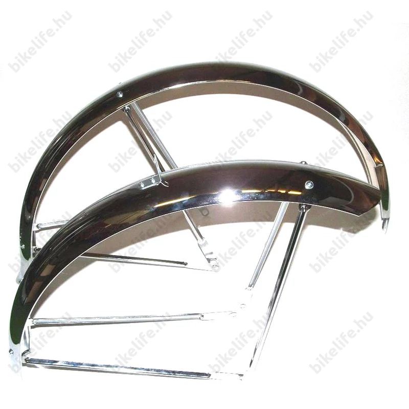 Cruiser sárvédő 63 mm széles tükör-króm felület garnitúrában pálcákkal
