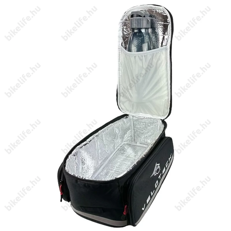 Velotech 1részes túratáska csomagtartóra 13,5 liter, tépőzáras, thermo béléssel, fekete