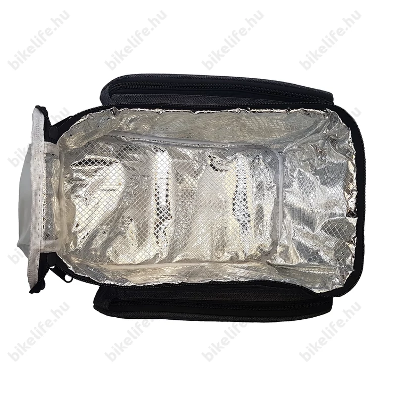 Velotech 1részes túratáska csomagtartóra 13,5 liter, tépőzáras, thermo béléssel, fekete