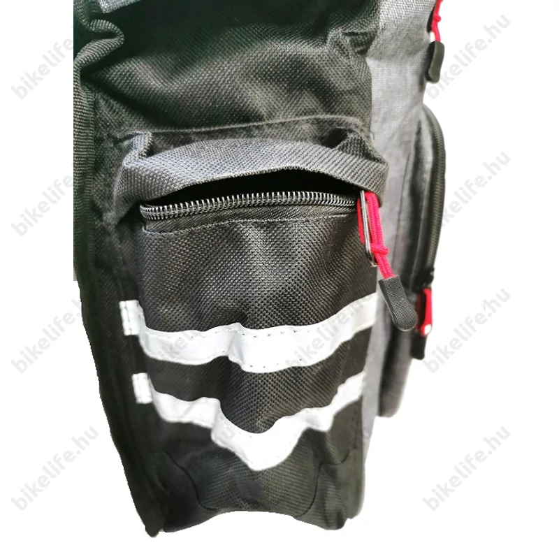 Velotech 2 részes túratáska csomagtartóra 24 liter, hevederes rögzítéssel, vízálló, fekete