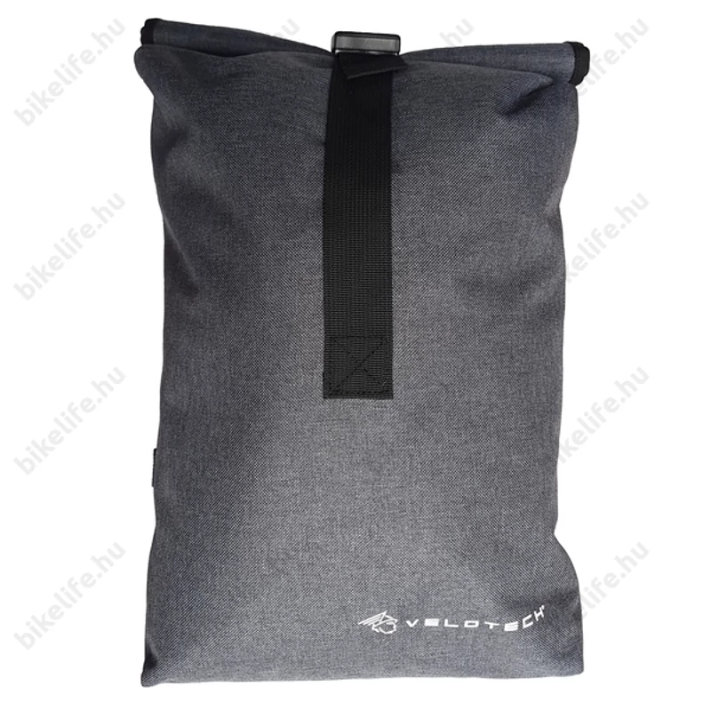 Velotech 2 részes túratáska csomagtartóra 2x22 liter, hevederes rögzítéssel, vízálló, szürke