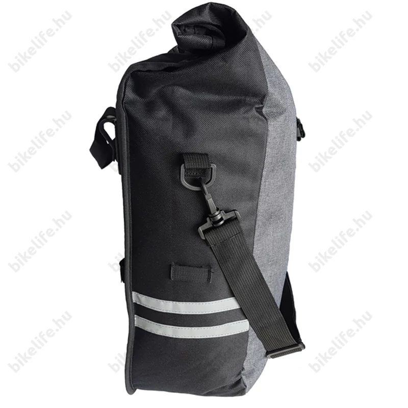 Velotech 1 részes túratáska csomagtartóra 20 liter, hevederes rögzítéssel, vízálló, szürke
